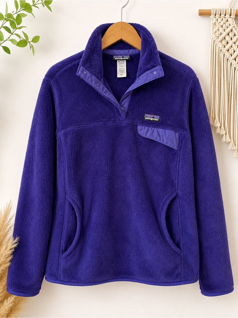 Patagonia Re-Tool Snap-T Fleece Pullover Purple Women’s Medium Cozy Outdoor
